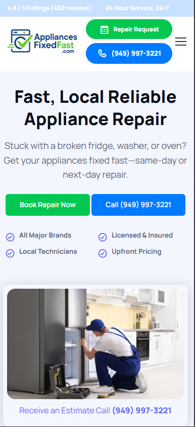 Appliances Fixed Fast website preview