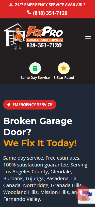 FixPro Garage Door website preview