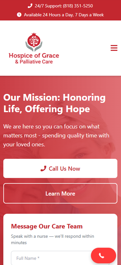 Hospice of Grace website preview