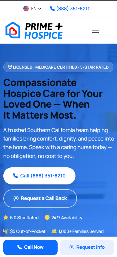 Prime-Plus Hospice website preview
