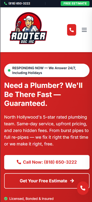 Rooter Doc Inc website preview