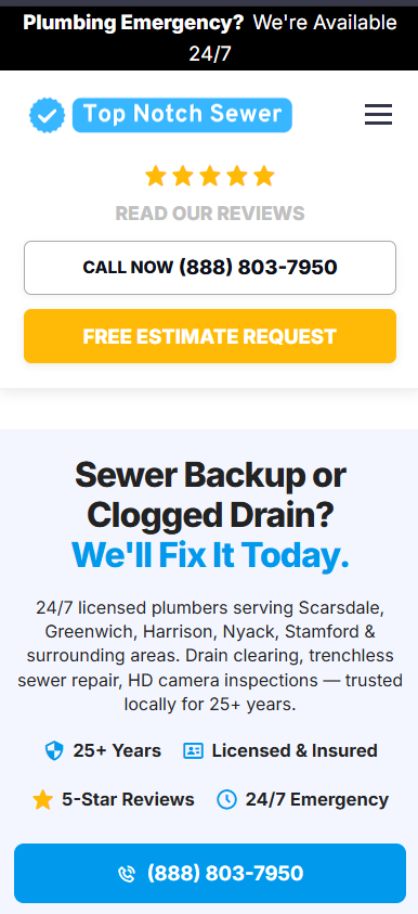 Top Notch Sewer website preview